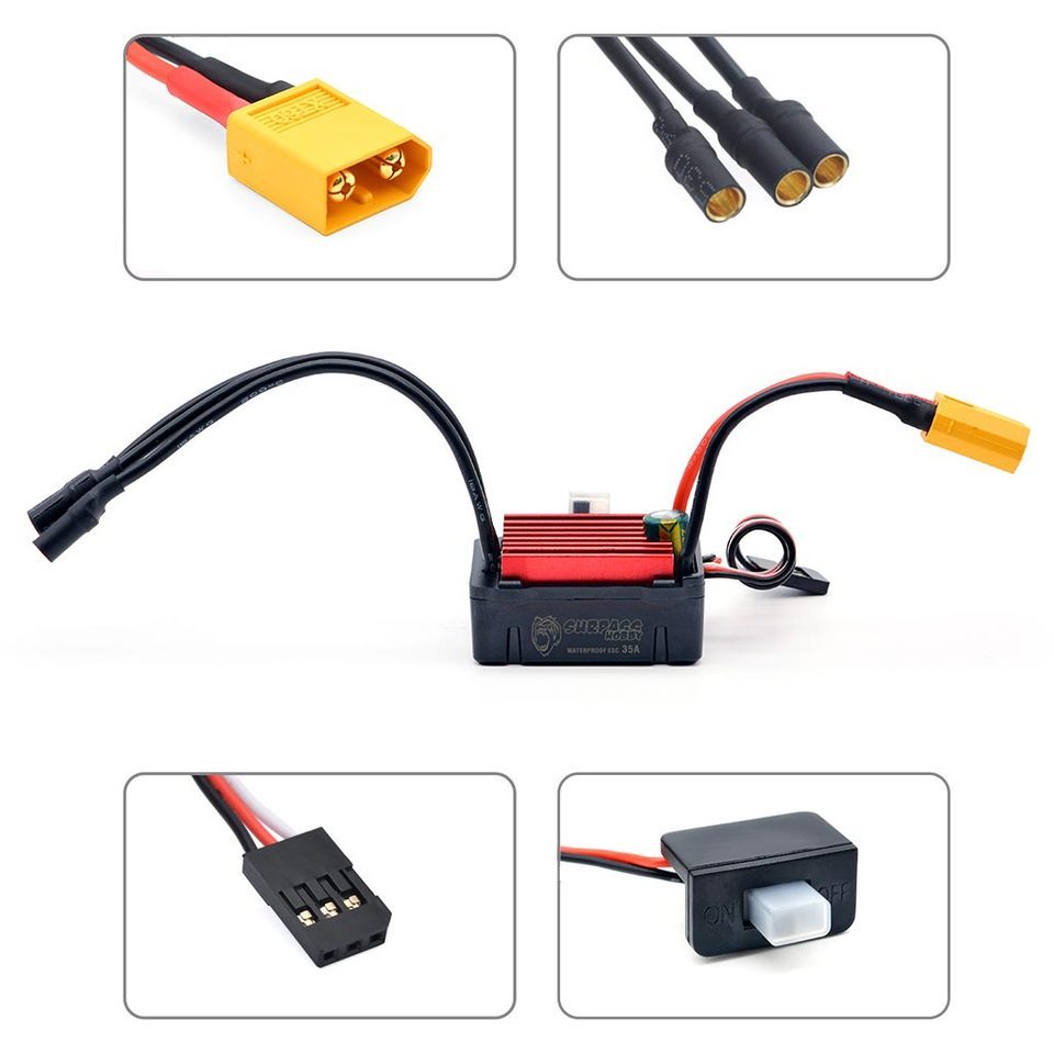 SURPASS HOBBY 2430 2435 2440 2445 Brushless Motor 25A 35A ESC for Traxxas HSP Wltoys 1/16 1/18 RC Tr