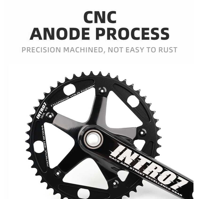 Intro7 Crankset Fixie Devil Eye PC014 Fixed Gear Bike 48T 144BCD 165MM 1/2 1/8 Chainwheel and Crank 