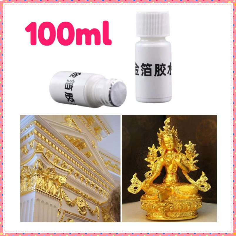 Lem Foil 100ml Lem Tempel Emas Perak Tembaga untuk Kerajinan Tangan Ukir Kayu Furniture