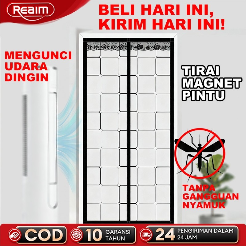 Tirai pintu magnetik dan kelambu cocok untuk ruangan ber-AC 210x90-110 cm plastik PEVA yang menebal