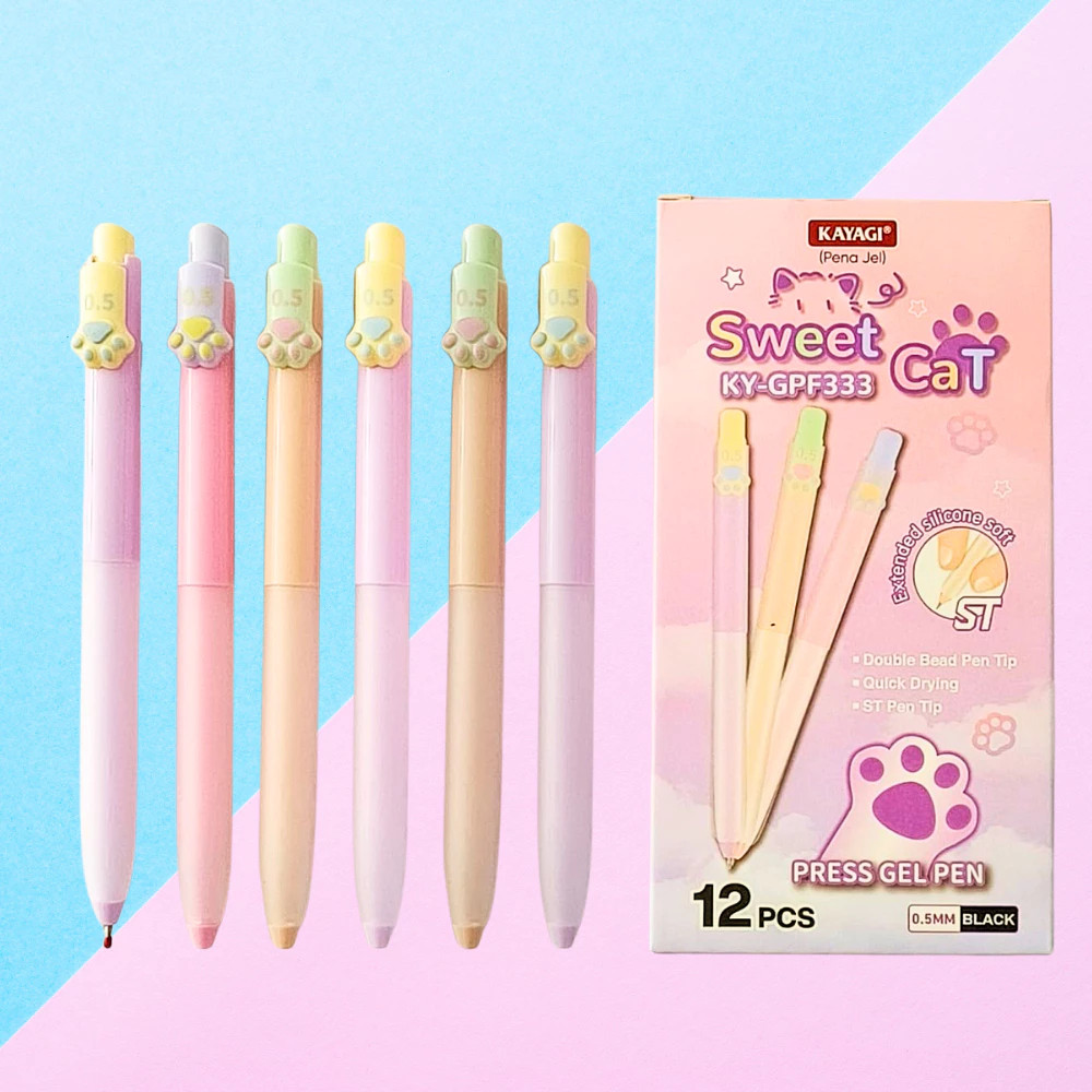 Pulpen Gel KAYAGI KY-GPF333 Sweet Cat (12pc)