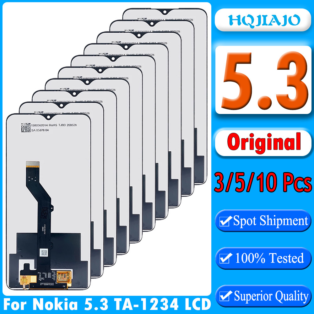 3/5/10PCS Original For Nokia 5.3 LCD Display Tou Screen Assembly For Nokia 5.3 LCD TA-1234 Screen Di