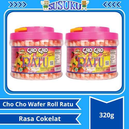 Cho Cho Wafer Roll Ratu 320gr (Straw-Cok)