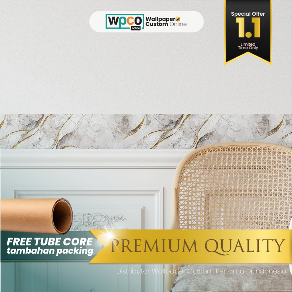 Stiker List - Stiker List Dinding - Stiker List Marble Abstrak - Stiker List Dinding 1 - Stiker Dind