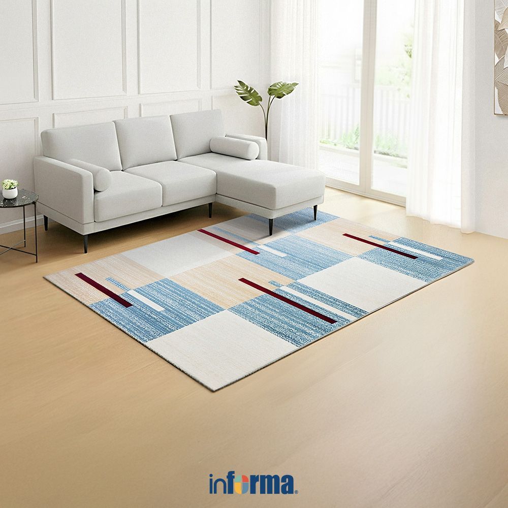 Informa Karpet Genesis 126 - Biru Alas Lantai Dekoratif Rug Permadani Karpet Rumah