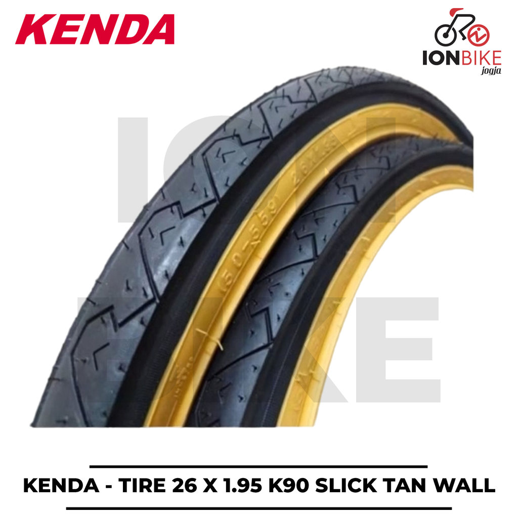 Ban Luar Kenda CLASSIC SLICK 26 x 1.95 K90 Tanwall - 26x1.95 K-90 Gum Tan Wall Side Brown Sepeda MTB
