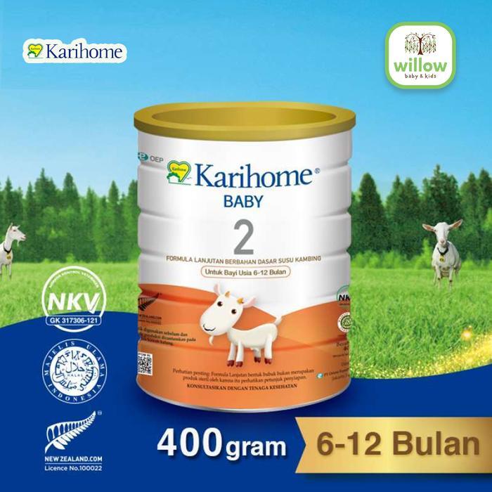 Karihome Susu Kambing Goat Milk Step2 400Gr Formula Lanjutan untuk Bayi 6-12 Bulan Halal & FIANZ Dis