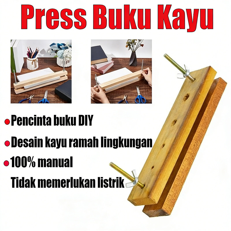 Mesin Press Penjilidan Buku Penekan Buku Manual Untuk Rumah Kecil Alat Penjilidan Kayu Kerajinan Sek