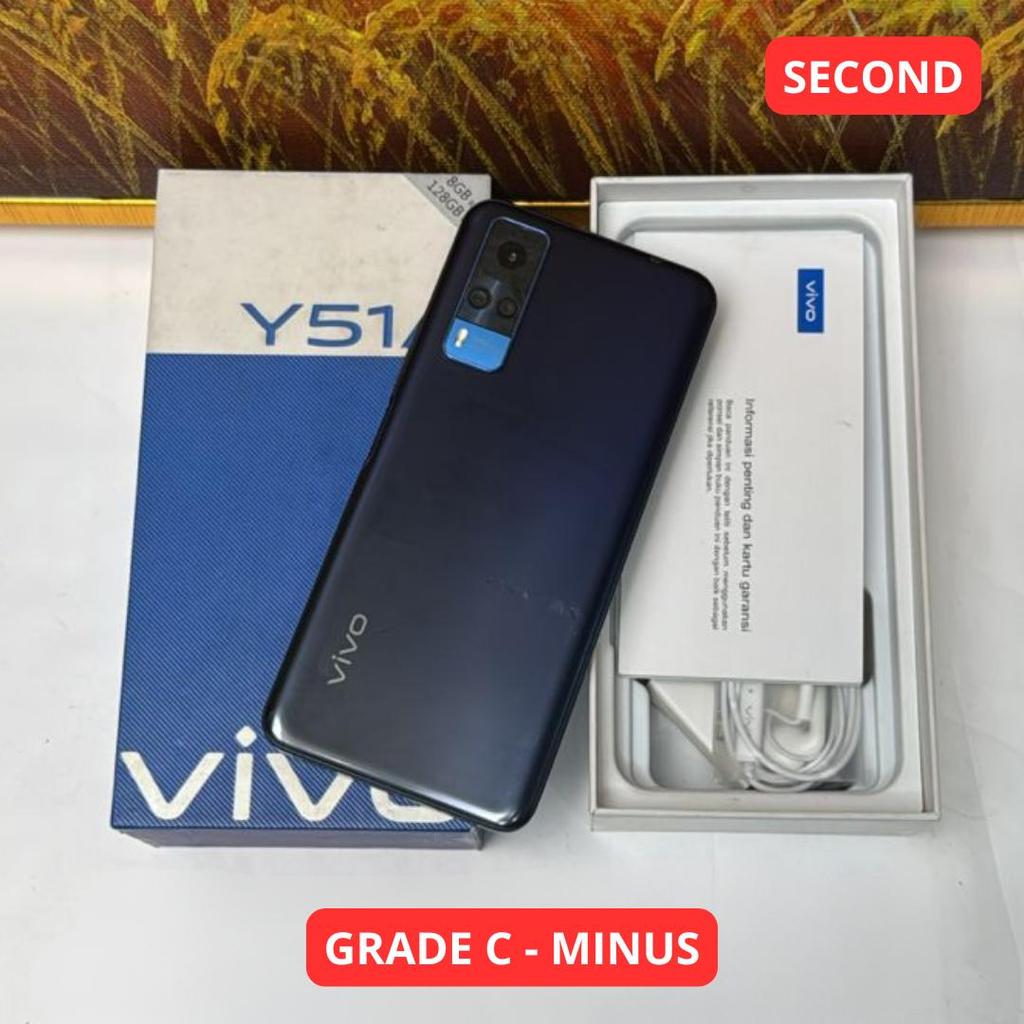 VIVO Y51A 8/128 GB GRADE C - MINUS HP SECOND ORIGINAL SINAR MUTIARA CELL