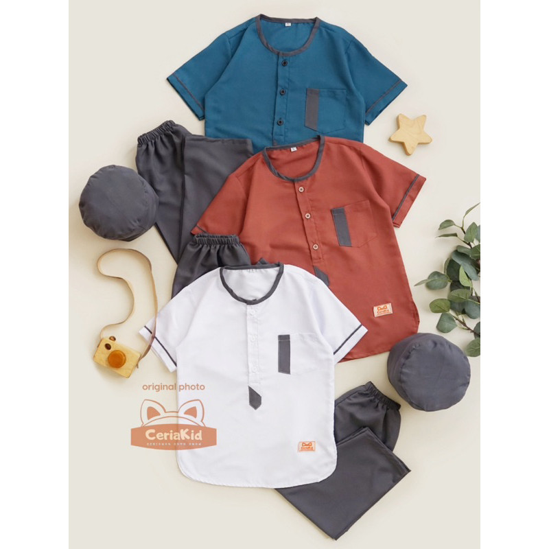 LULU PAIYYA | PK60 (1-7 Tahun) BIMA Setelan Baju Muslim Kurta Koko Anak Bayi Laki Laki Terbaru Bahan