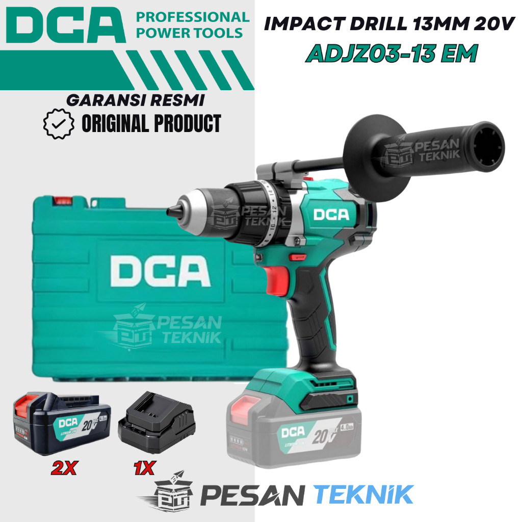 Brushless Hammer Drill DCA Mesin Bor Baterai 13MM 20Volt DCA ADJZ03-13em