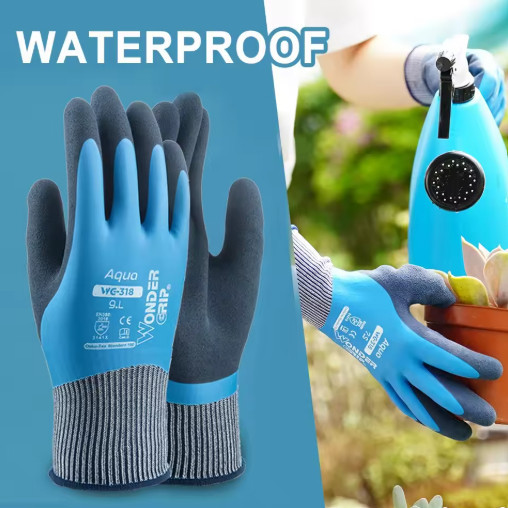 Sarung Tangan Kebun Glove Bahan Karet Latex Waterproof Sepasang Latex Biru