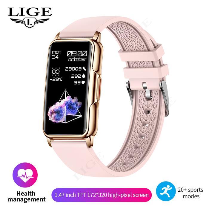 LIGE Lige Jam Tangan Pintar Anti air Call Reminder Musik Kontrol Pedometer Kalori Tampilan Fashion W