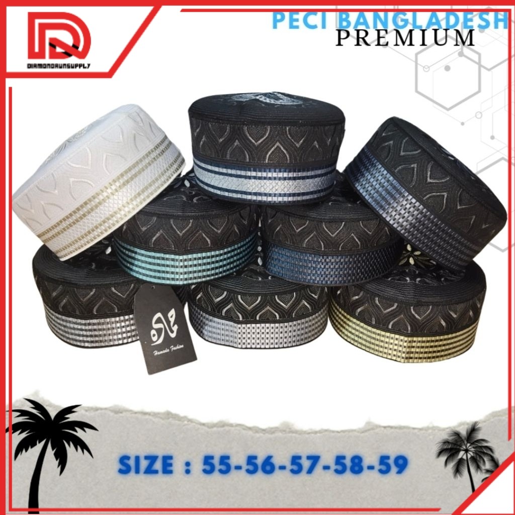 TERBARU Peci Bangladesh, Peci Bugis ,peci santri model kekinian,peci Hamada Fashion