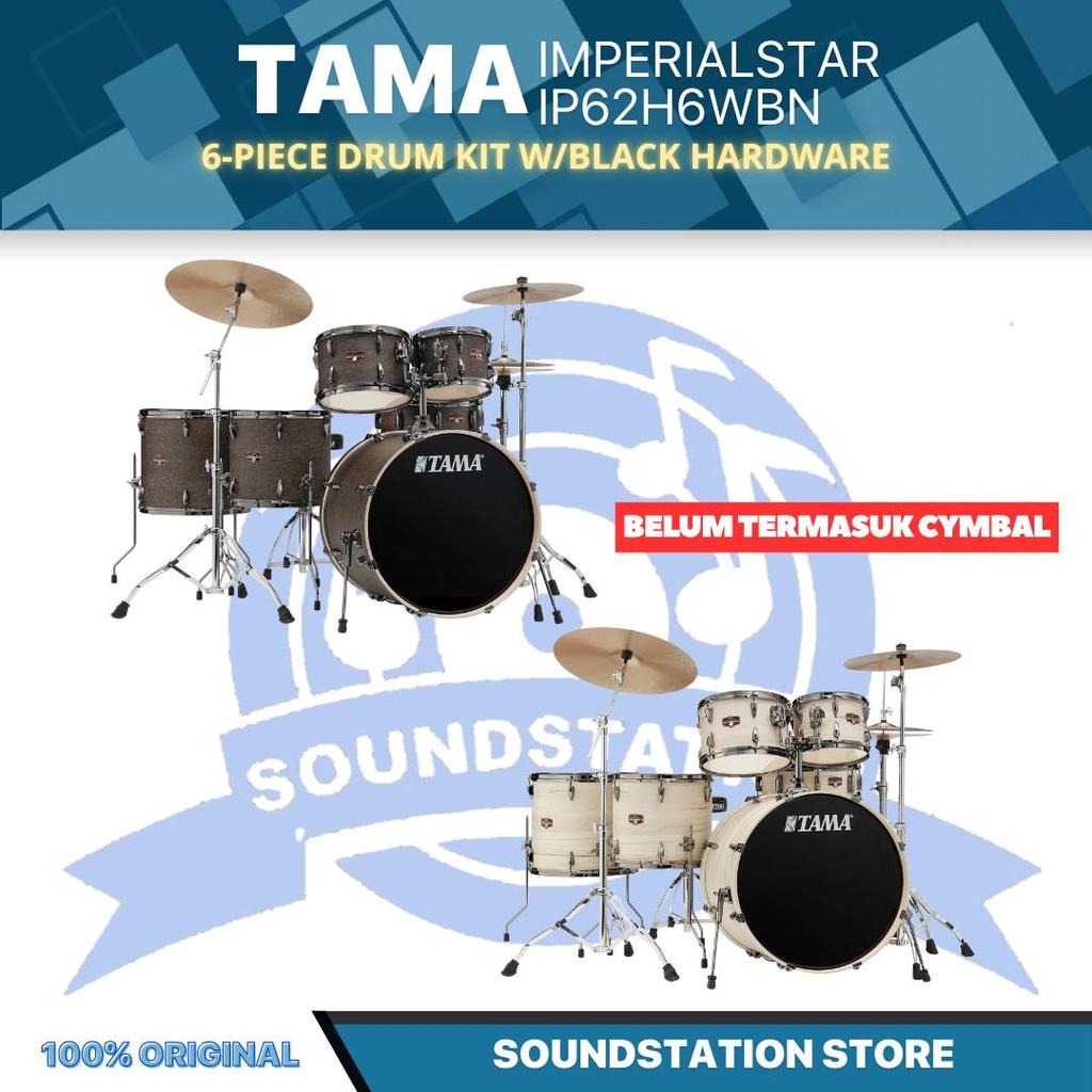 TAMA IP62H6WBN Imperialstar 6-Piece Drum Kit w/Black Hardware (Limited) - Drum Akustik Set Lengkap T