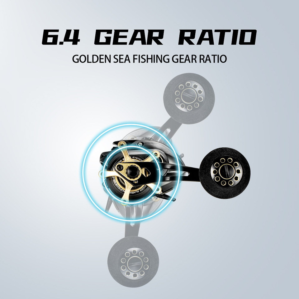 SOLOKING GKA300 Power Handle Baitcasting Reel 6.4 Gear Ratio 9KG Drag for Sea Fishing Reel Deep Spoo