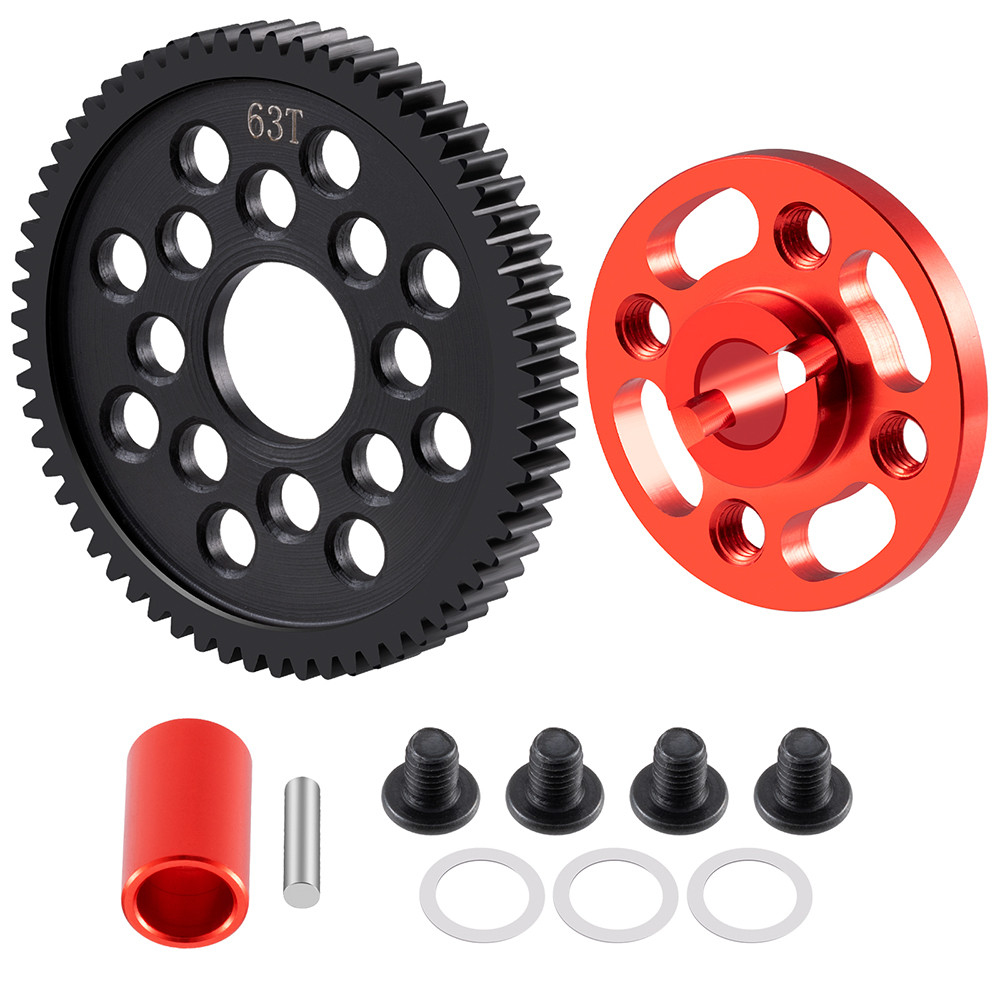 TRINOOD Steel 63/64/66/71T Spur Gear and Gear Mount High Speed Gear Set for Tamiya TT-02 TT02 1/10 R