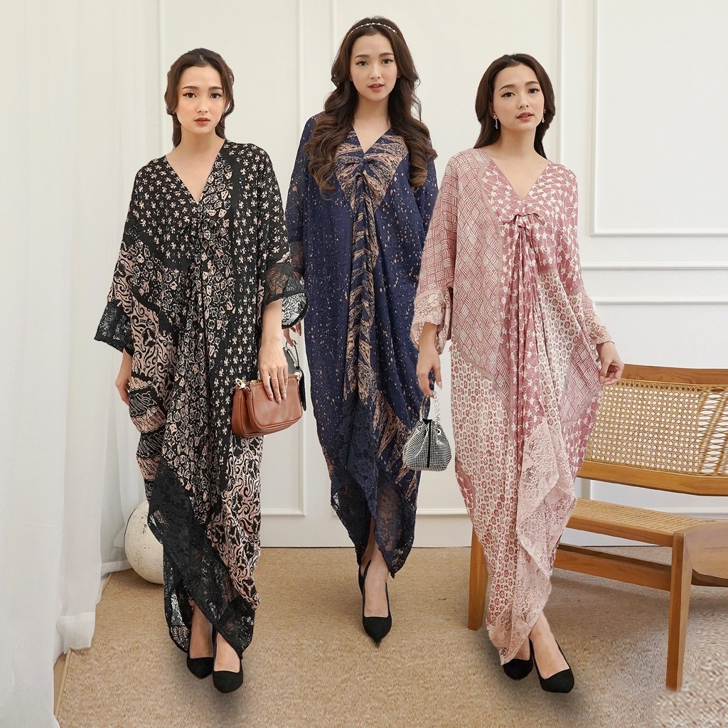 Dress Kaftan Batik Viscose Wanita Kondangan Aruna