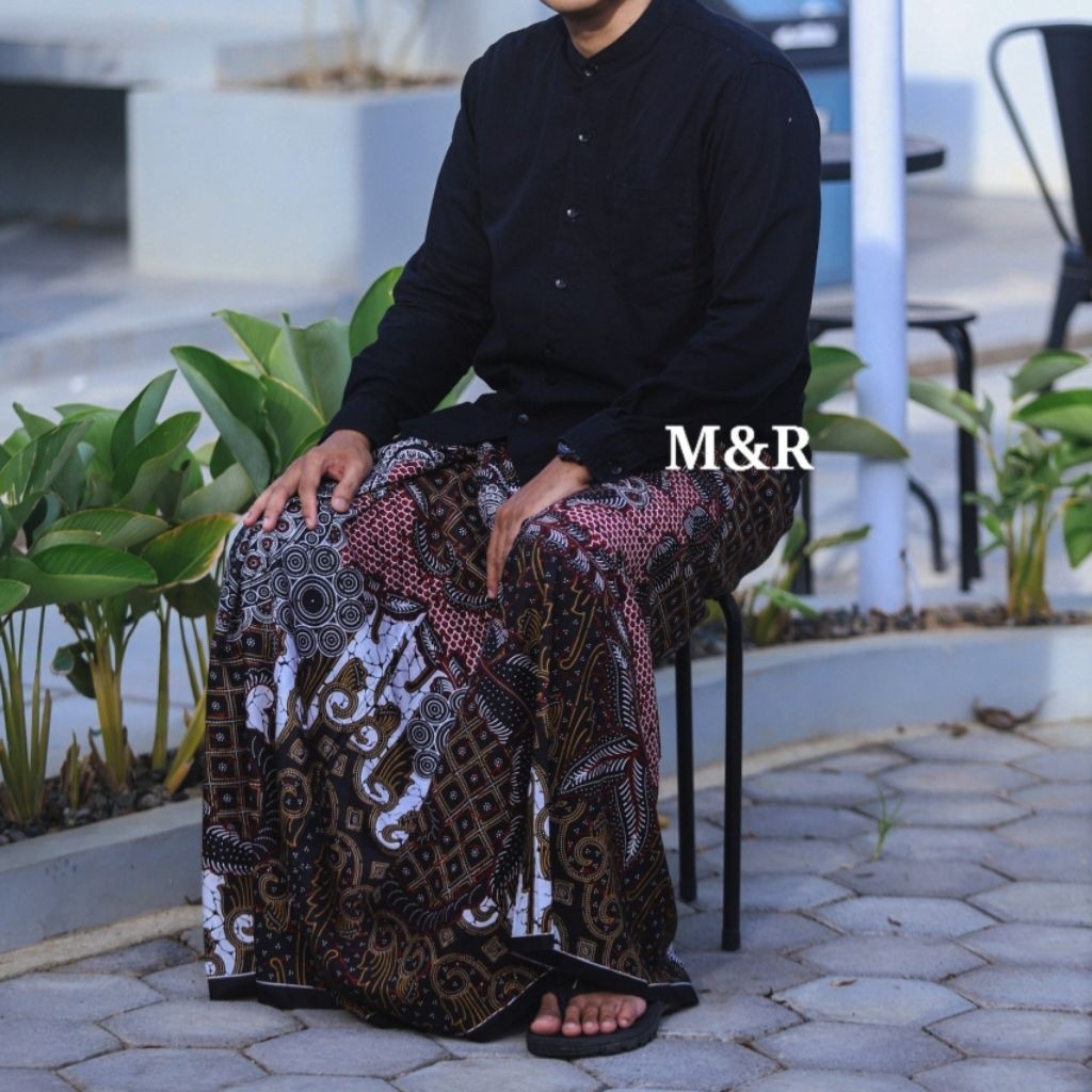 TERLARIS SASKARA - SARUNG BATIK PRIA REMAJA DEWASA SARUNG WADIMOR HALUS SARUNG KATUN PRINTING MERAH 