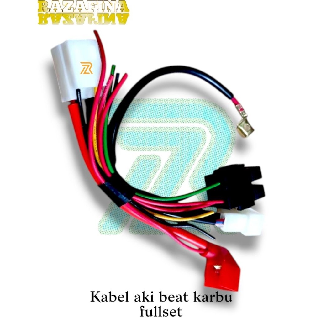 Kabel Aki Accu Beat Karbu Beat Lama Set Soket bendik starter Assy komplit Kabel  Aki Positif Negatif