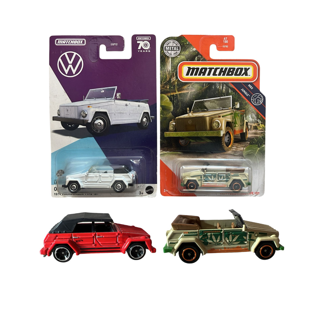 MATCHBOX REGULAR VOLKSWAGEN VW TYPE 181 SAFARI WHITE JUNGLE SNI ORIGINAL MATTEL