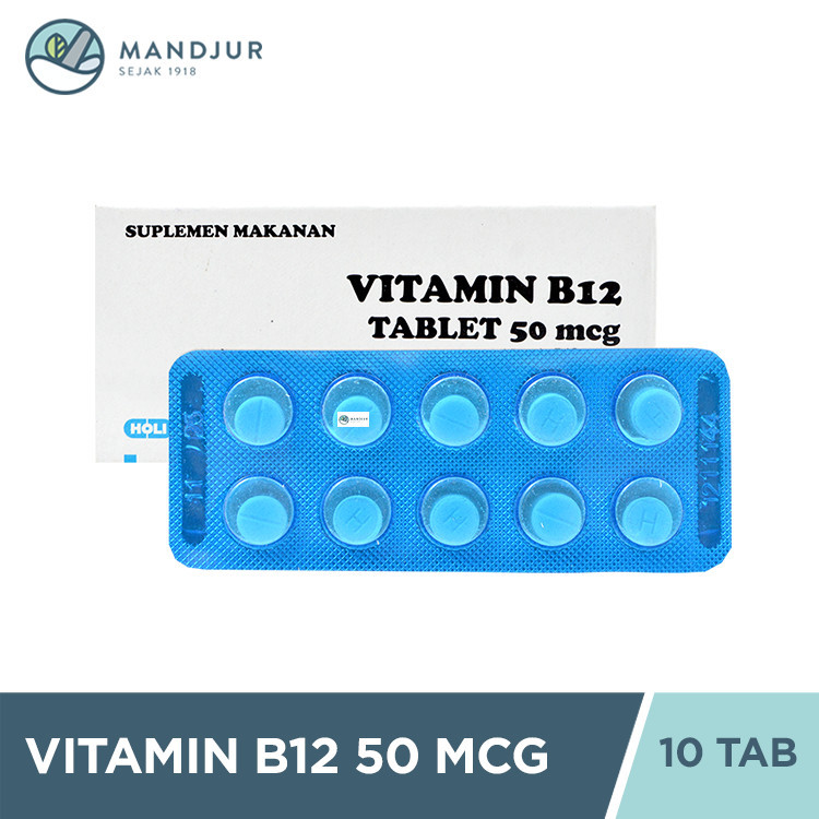 [APOTEK Tangsel] Vitamin B12 50 mcg 10 Tablet - Suplementasi Vitamin B12