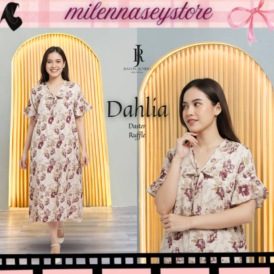 TERBARUU Daster Dahlia Jumbo LD 120 Busui resleting Rayon Tebal Lembut Dress Korea Batik Rempel Bumi