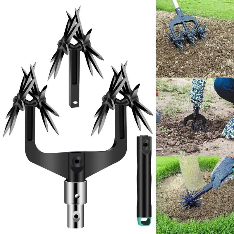 Rotary Cultivator Garden Lawn Ripper,Adjustable Gardening Rotary Tiller And Hand-Held Garden Cultiva
