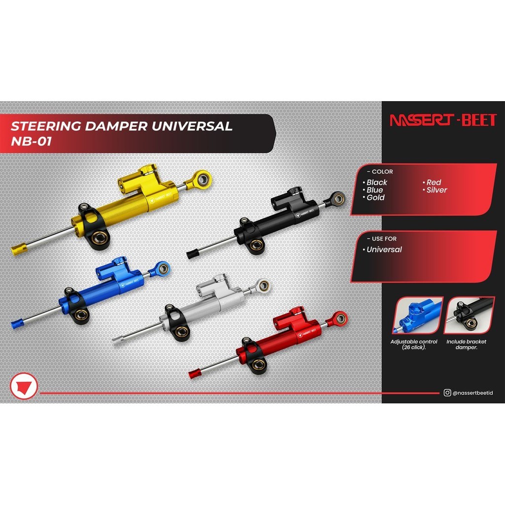 Steering Damper Stabilizer CNC R15 GSX CBR ZX Ninja Universal NB-01 Nassert Beet