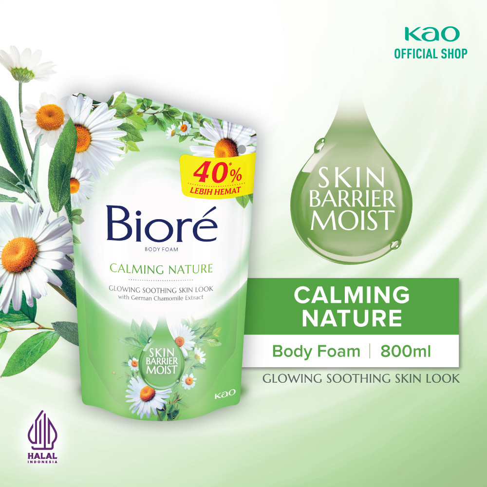 Biore Body Foam Sabun Mandi Cair Calming Nature Pouch 800ml