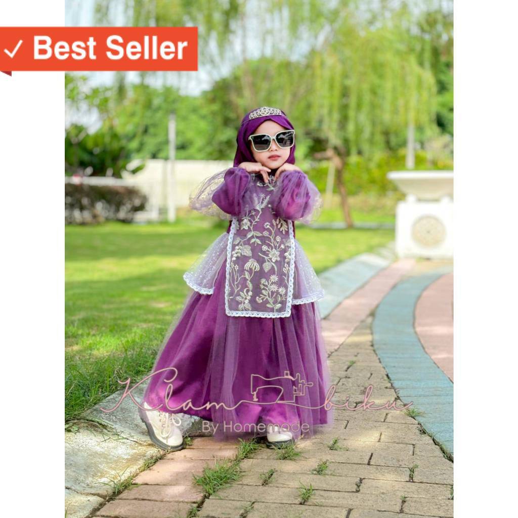 Gamis pesta anak perempuan/set gamis anak/baju tari/gaun kondangan/baju muslim/bridesmaid / Termurah