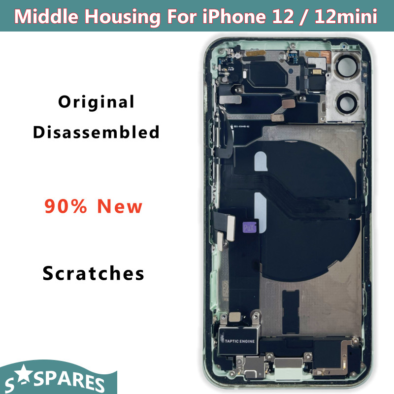 Original sassembled Middle Back Frame Housing Cover For iPhone 12mini 12, With NFC Wireless Charging