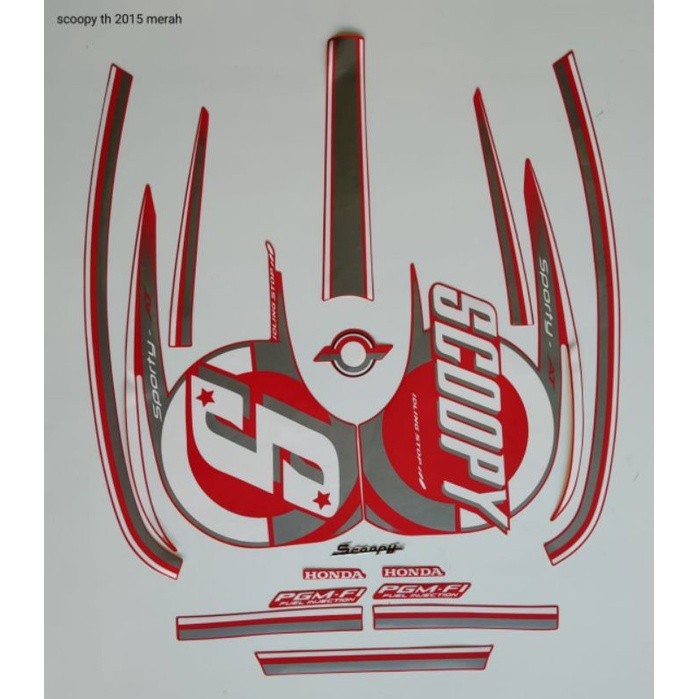 STRIPING SCOOPY 2015 MERAH LMA