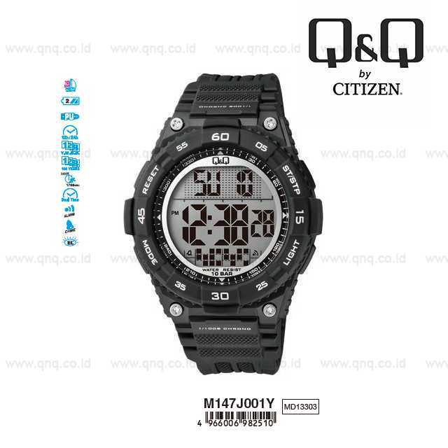 New 161 Q&Q QnQ QQ Original Jam Tangan Pria Digital - M147 M147J Water Resist 161