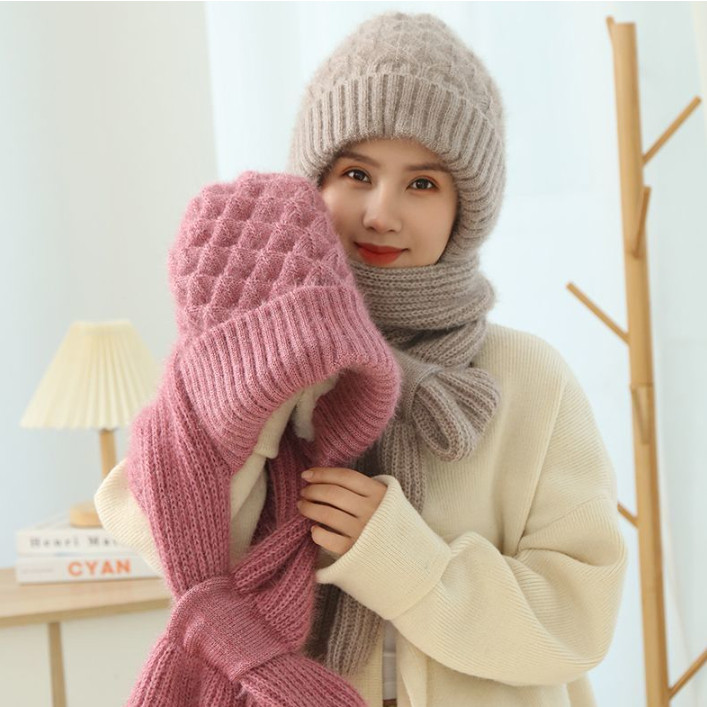 celestinemarket - Topi Kupluk Syal Wanita Musim Dingin Bisa Jadi Hijab