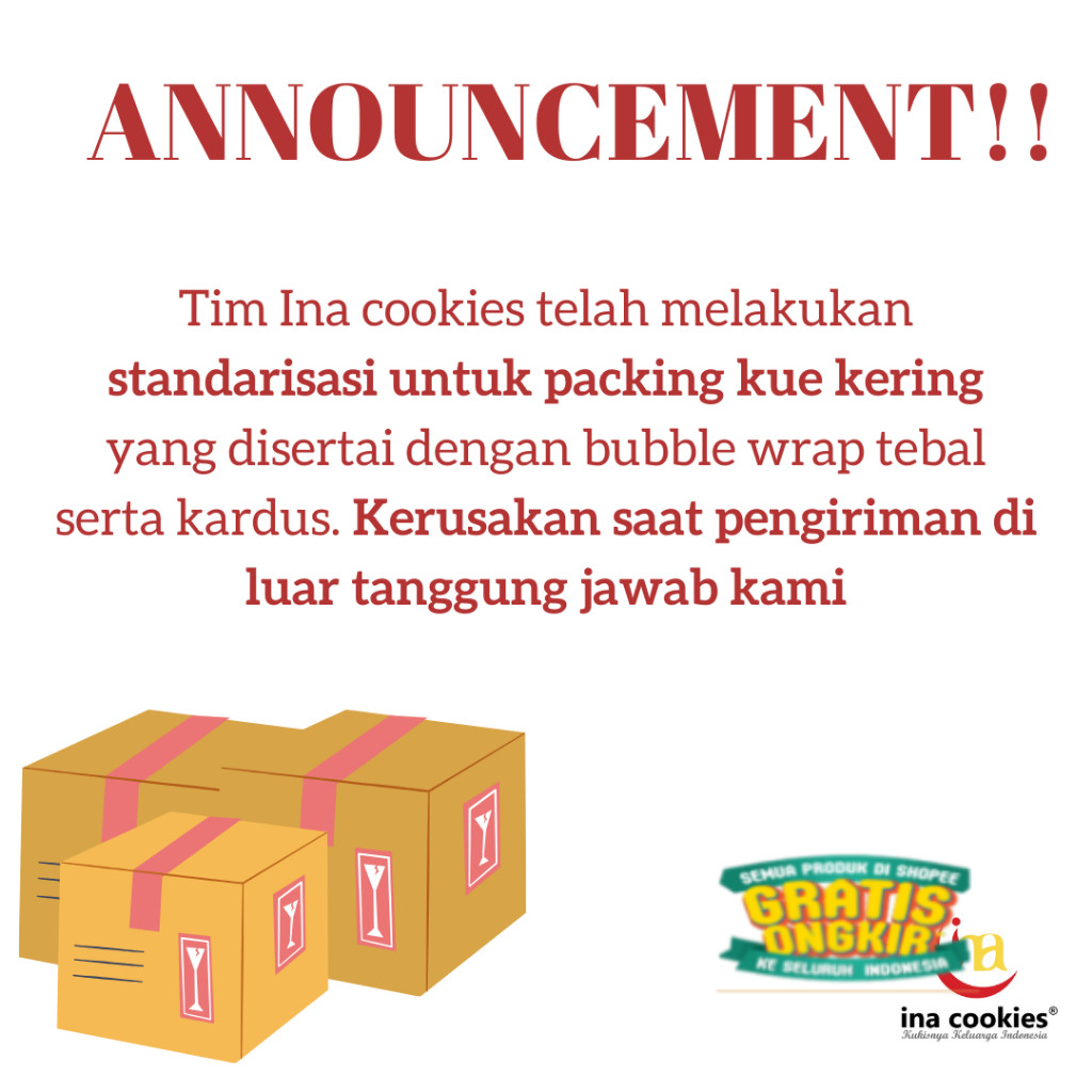 Hampers Lebaran GABLE BOX JAR ISI 2 -  Paket Parcel Idul Fitri 2027 Kue Kering Premium INA COOKIES/ 