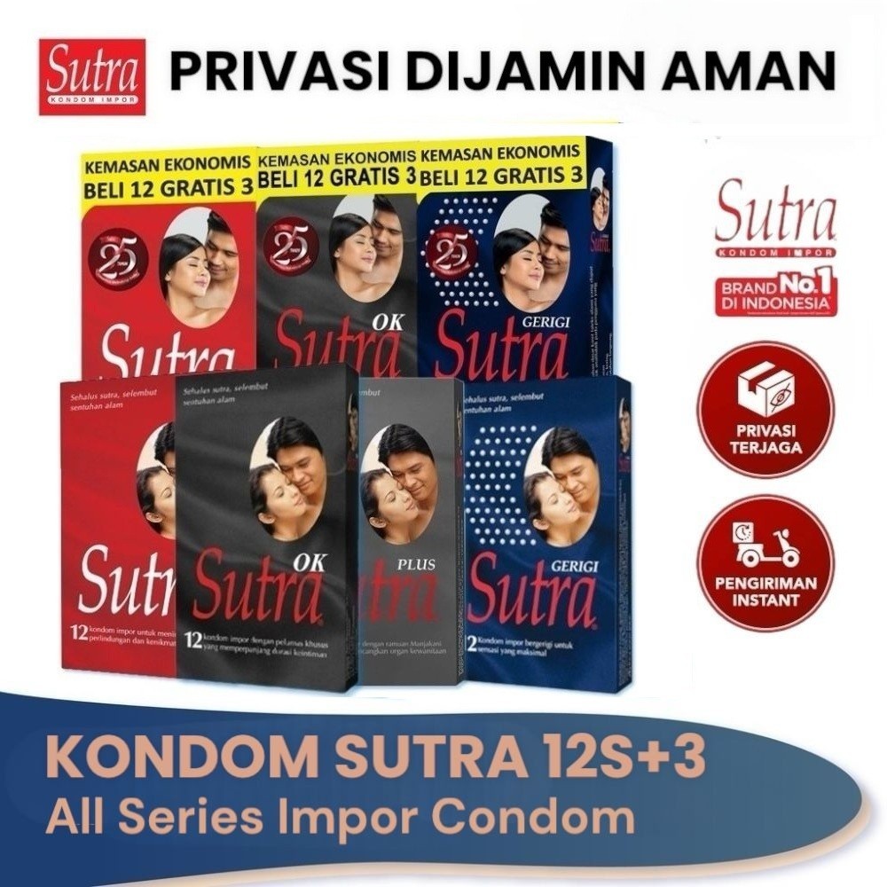 Kondom SUTRA Impor Terlaris Super Tipis Serasa Tidak Pakai Varian Polos Gerigi - Privasi 100% Aman