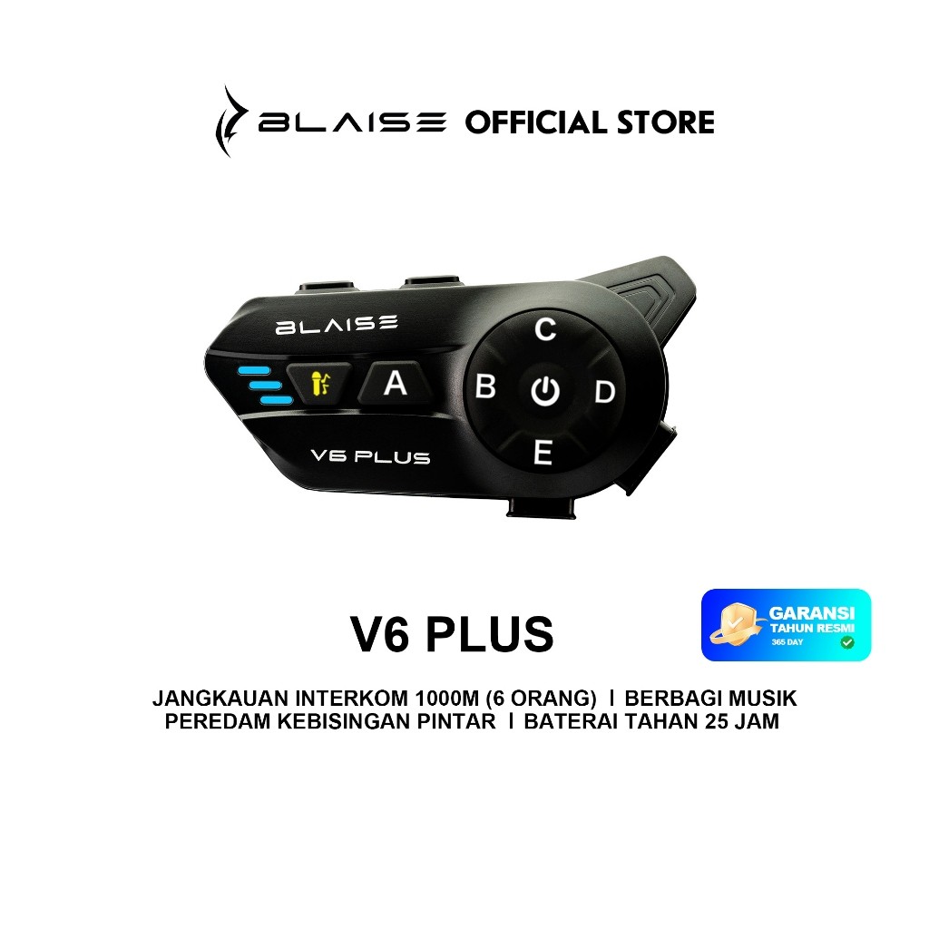 BLAISE V6 Plus Interkom  Helm 6 Riders Musik Sharing Waterproof Audio Electronic Motorcycle