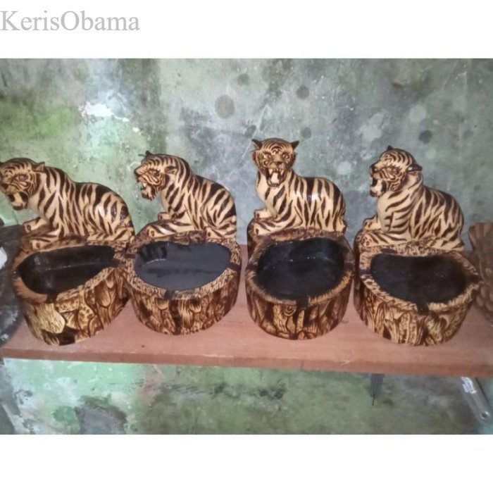 asbak ukir macan kayu murah SW3