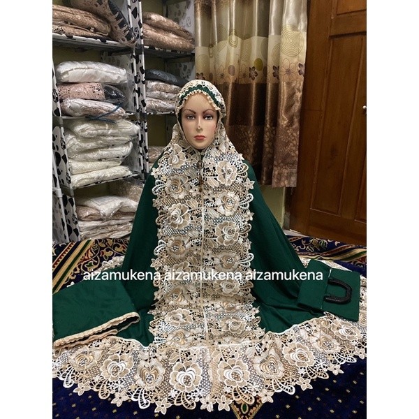SHD_SHOP Mukena Aiza Katun Warna Mawar Adem Set Lengkap (COD)