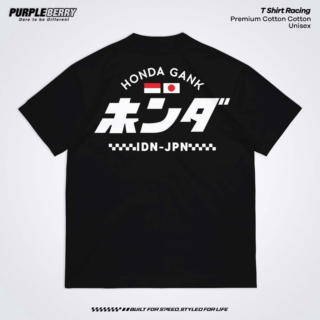 Kaos Honda Gank Japan x Indonesia Geng Motor Racing - Baju Distro Herex CB GL MP C70 Tiger -