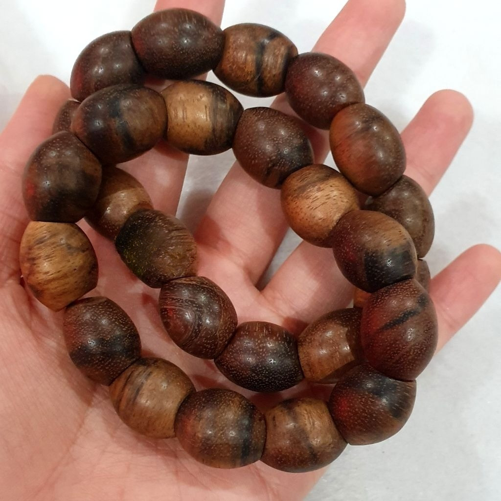 GELANG GAHARU ULIR HITAM KALIMANTAN WANGI KUALITAS ASLI GRADE A NATURAL AGARWOOD UNISEX BRACELET AKS