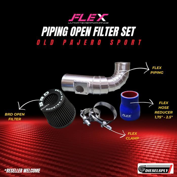BARU Flex Piping Open Filter Set Old Pajero Sport + BRD Open Filter ASLI