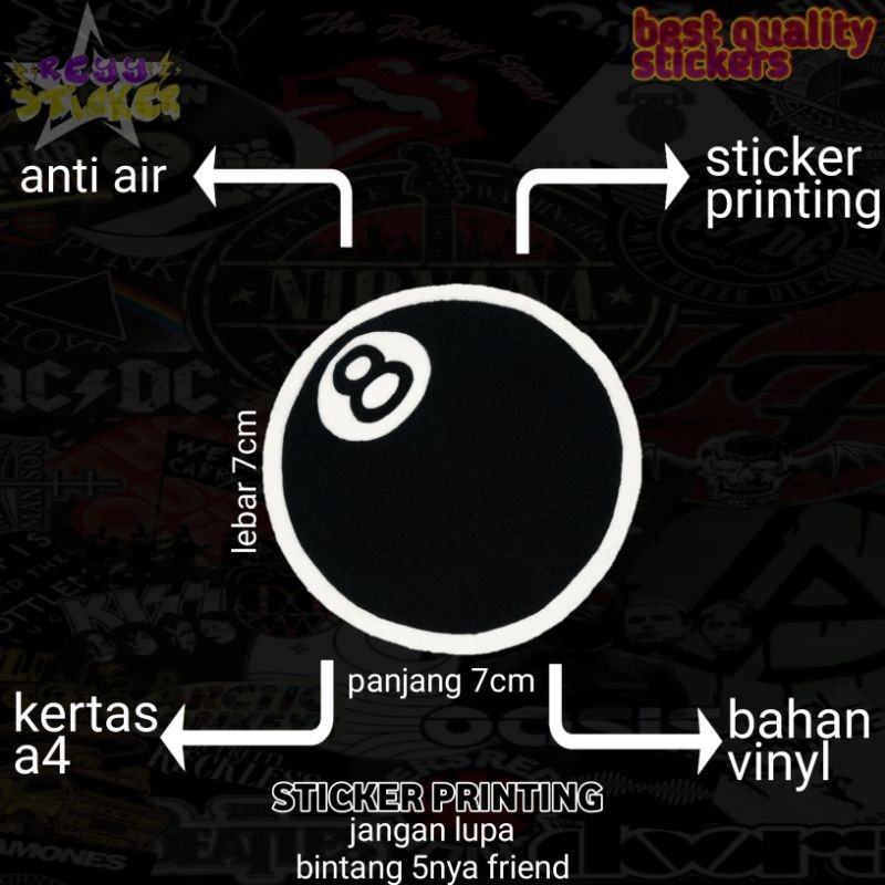 Stiker Printing Anti Air 8ball Pool