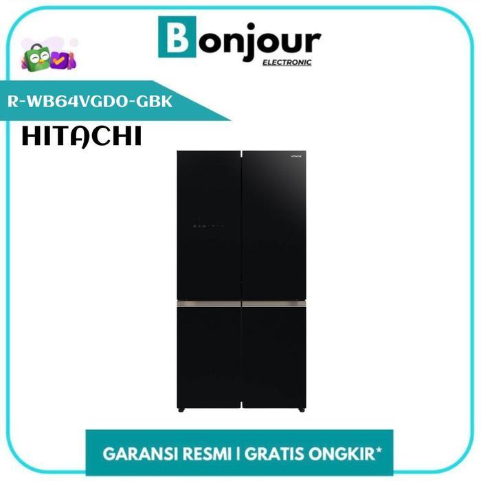 Kulkas Hitachi Multi Door Bottom Freezer R-WB64VGD0-GBK 569 L Kulkas Hitachi Inverter WB64VGD0