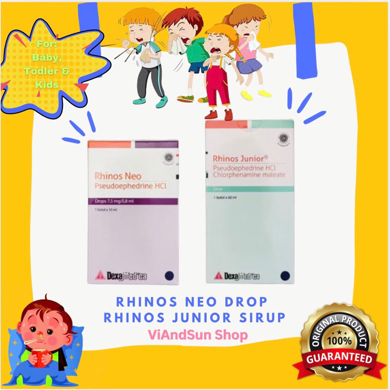 BENA.STORE Rhinos NEO Drop  & Rhinos JUNIOR Sirup - Obat Pilek Obat Flu / Pilek Anak / Flu Anak / Pi