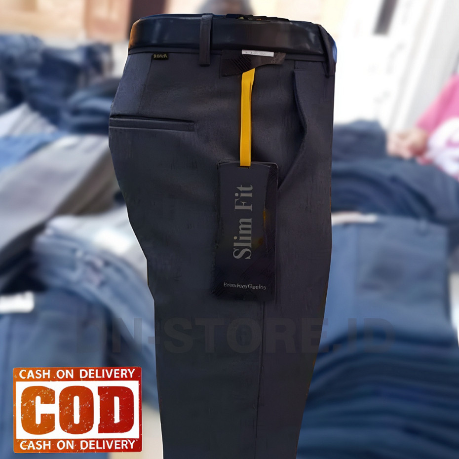 Celana Bahan Formal Pria Slimfit Panjang Kerja Harian Kantor Kain Dasar Wol Exclusive