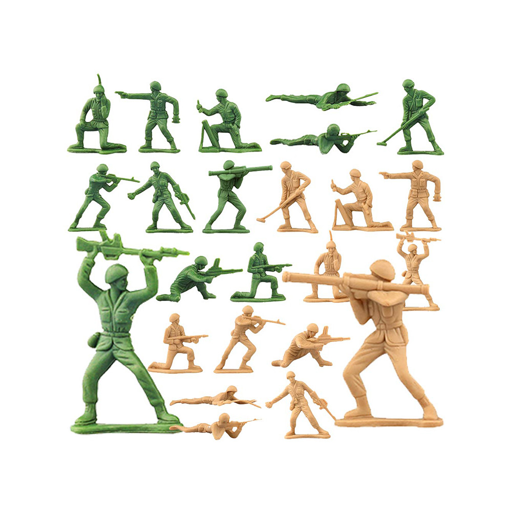 ViiKONDO Army Men Toy Green vs Tan Soler 100pcs Plastic Classic Military Guy 12 Poses Modern Battle 