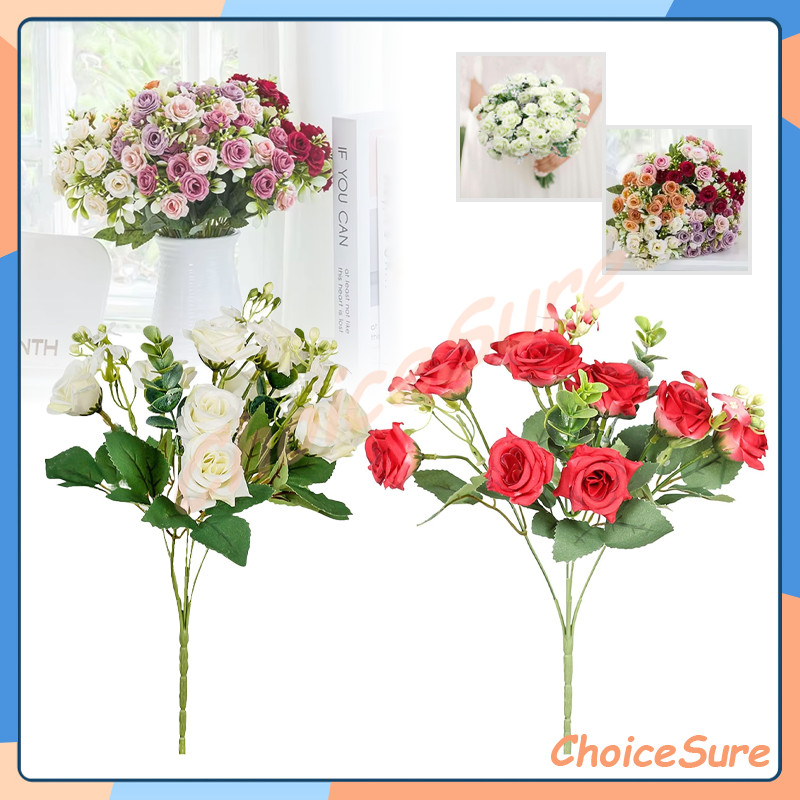 Kepala Bunga Mawar Artificial/Bunga Rose Artificial Plastik Palsu/Mawar Artifisial Dekorasi