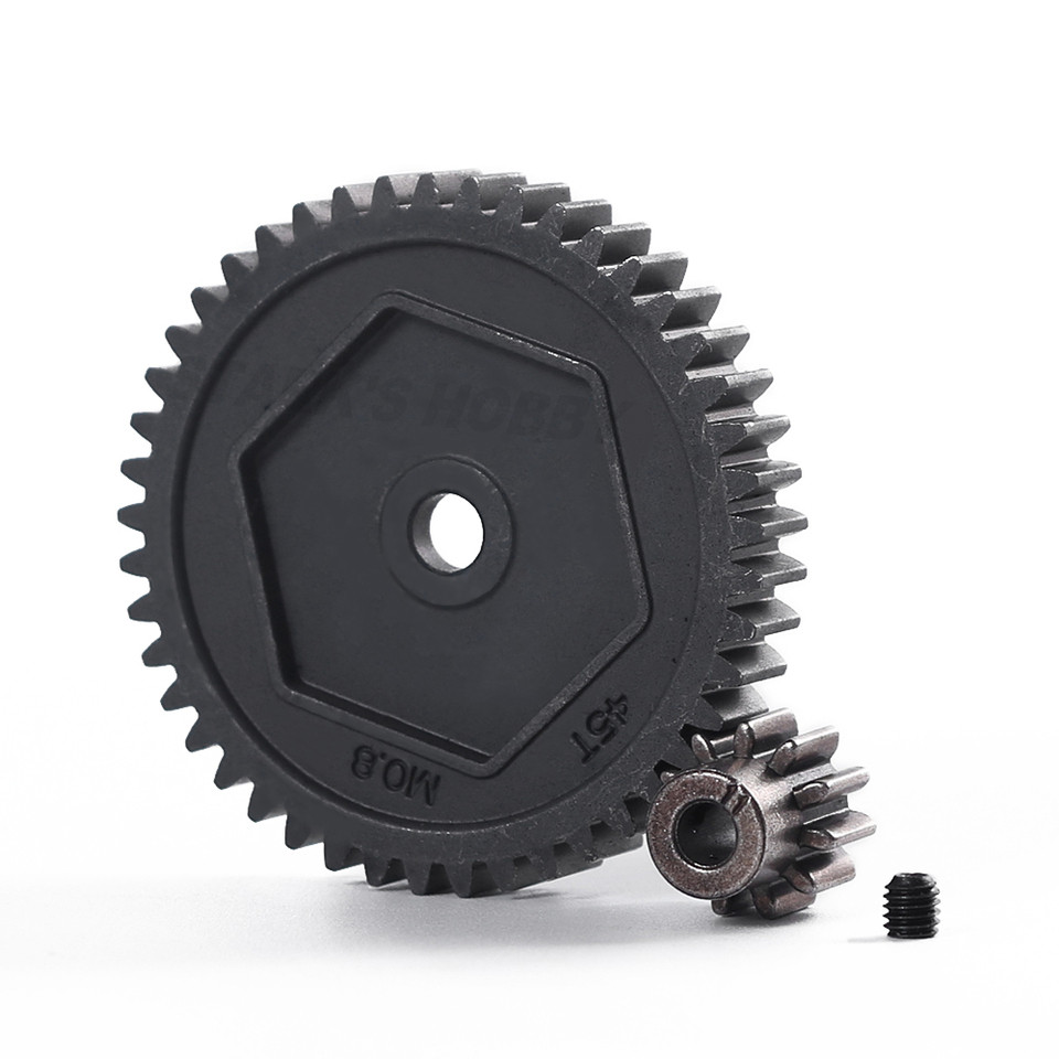 Harden Steel Spur Gear 45T 0.8M 32P Motor Pinion Gear 11T for 1/10 RC Crawler  TRX-4 TRX4 TRX6 Upgra
